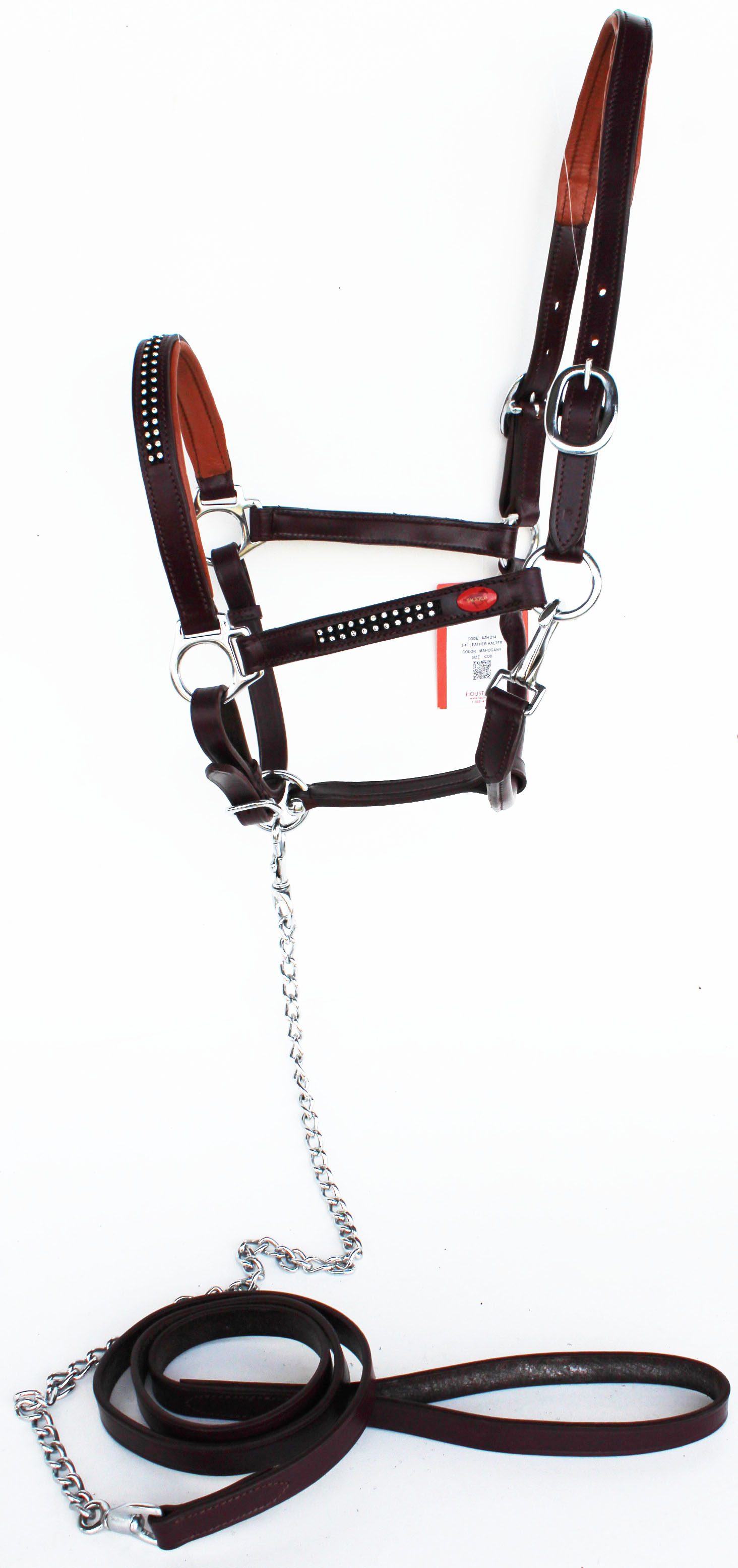 Inglés caballo de cuero acolchado COB Western mostrar Halter Cristales Marrón 803214C Inglés caballo de cuero acolchado COB Western mostrar Halter Cristales Marrón 803214C
