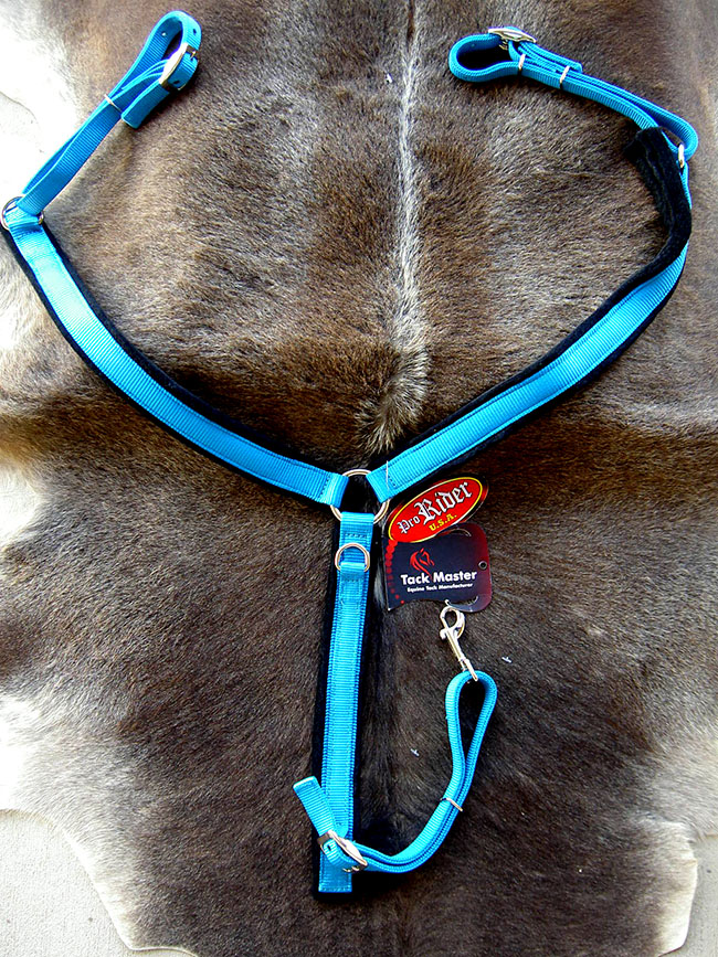 Turquoise Horse Nylon Padded Headstall Breast Collar Reins Tack Set 3