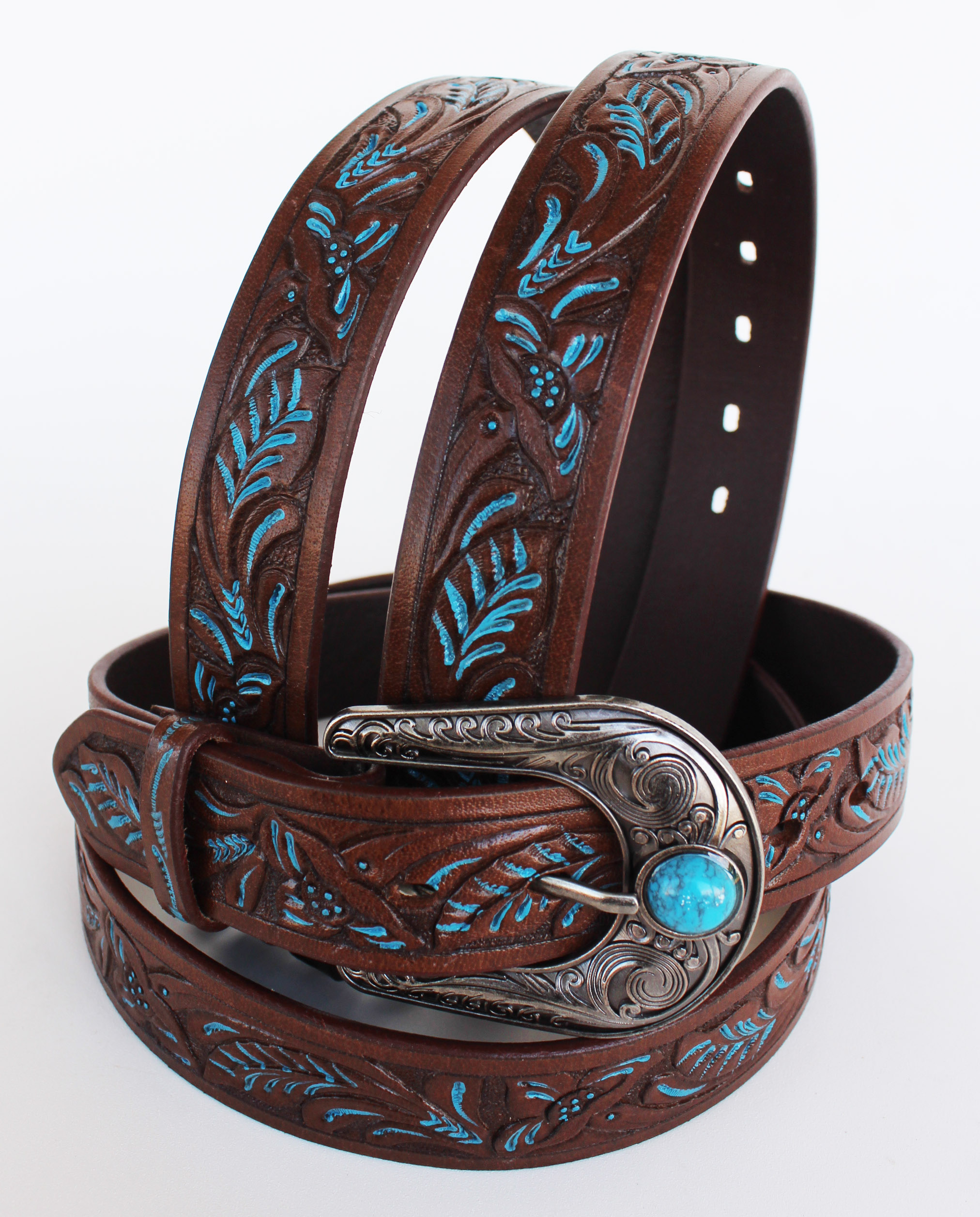 HANDMADE BASKET WEAVE TOOL HEAVY DUTY WESTERN LEATHER BELT 2601RS2802