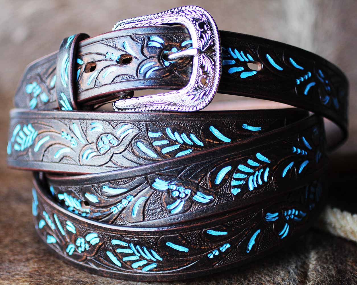 HANDMADE BASKET WEAVE TOOL HEAVY DUTY WESTERN LEATHER BELT 2601RS2803