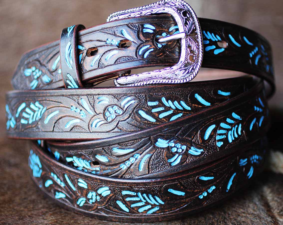 HANDMADE BASKET WEAVE TOOL HEAVY DUTY WESTERN LEATHER BELT 2601RS2803