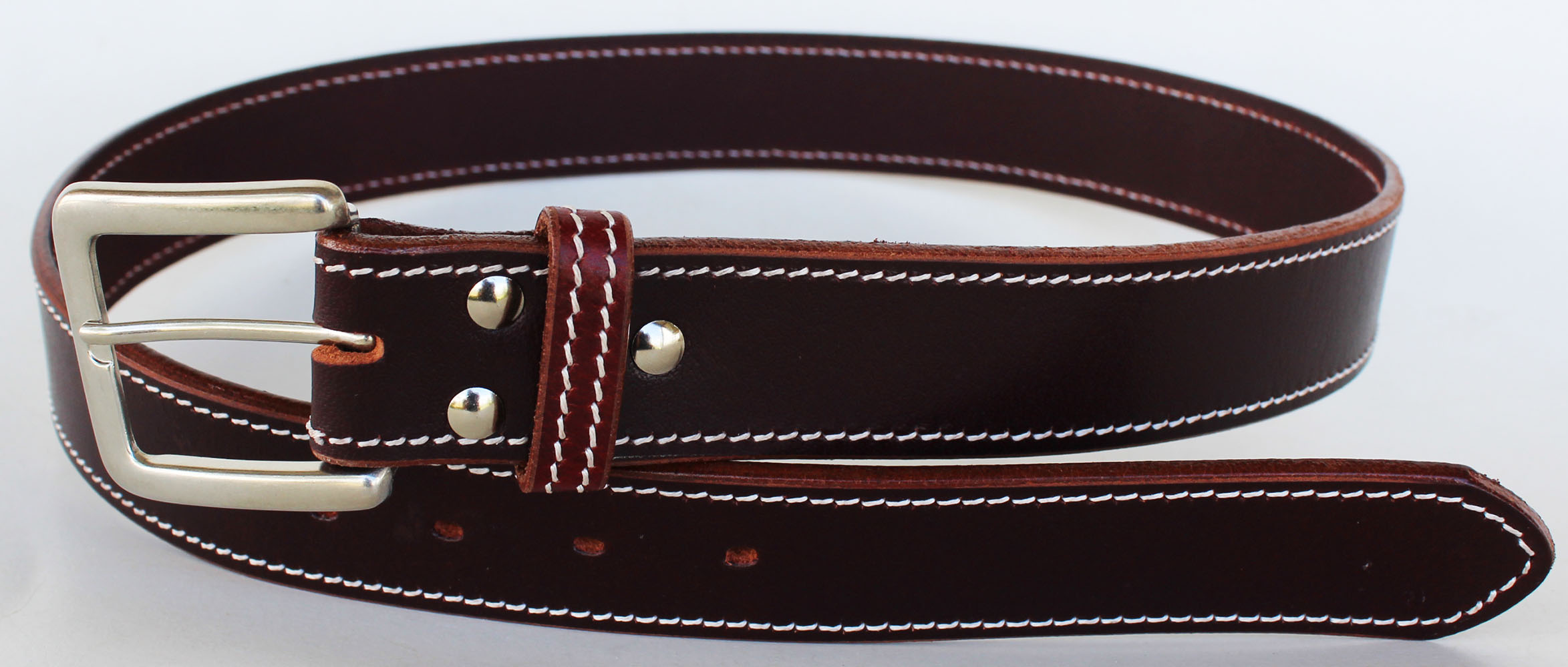 Western Heavy Duty Men Women Genuine Thick Cow Leather Belt Brown 2643RS | eBay