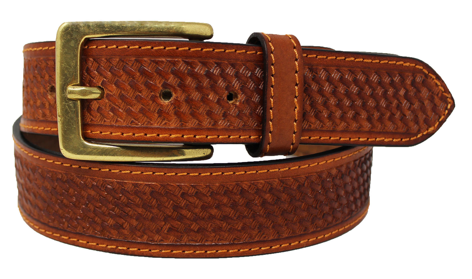 Men's 11/2" Wide Leather Basket Weave Black Brown Tan Belt 26AA90 eBay