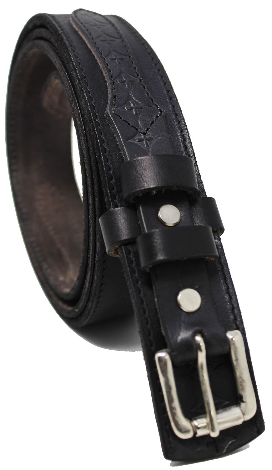 Men&#39;s 100% Leather Casual Jean Dress Ranger Belt Cross Black 12RAA22 | eBay