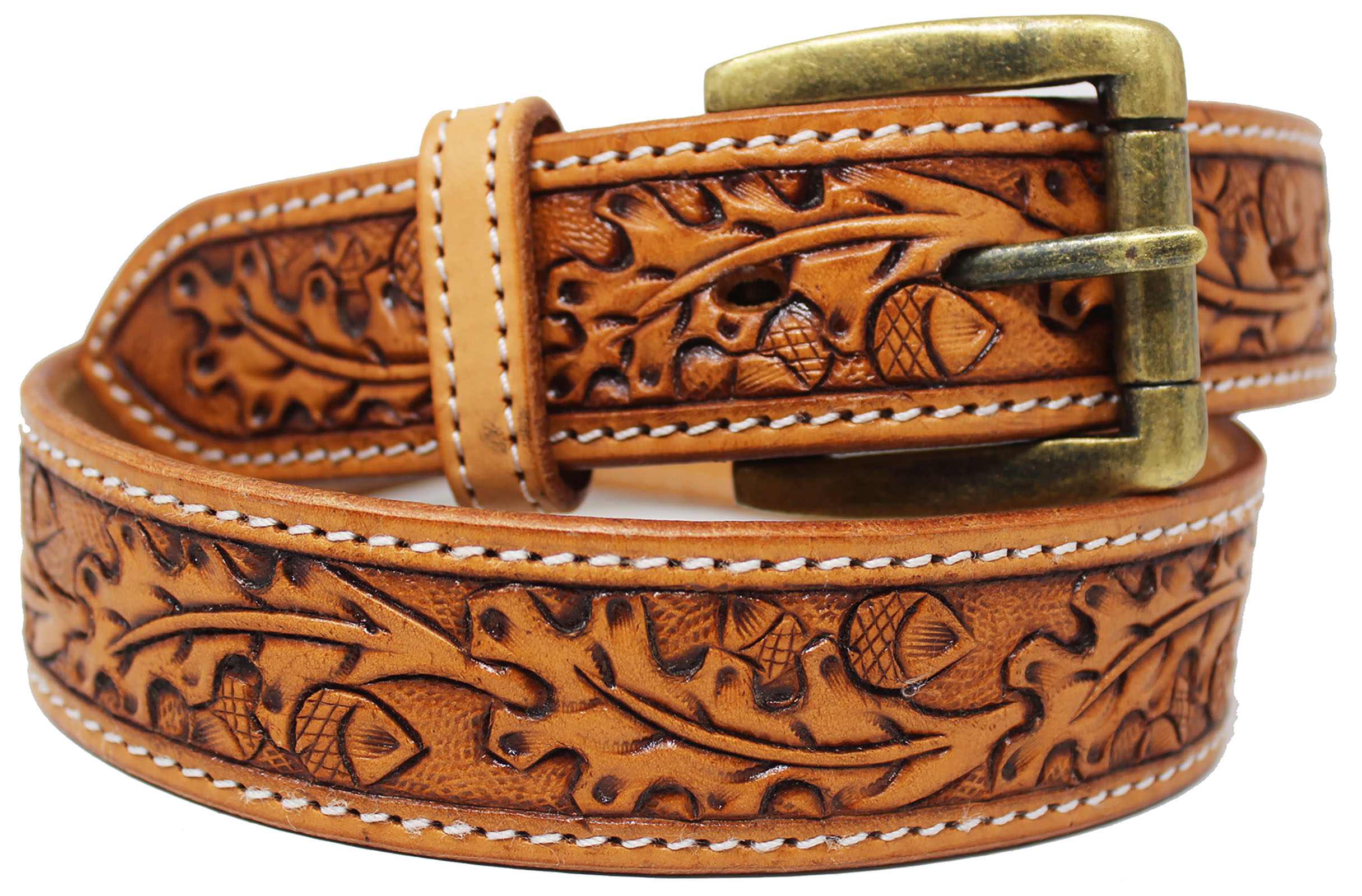 Men's Western Rodeo Heavy Duty Beaded Full-Grain Leather Belt 26RT16 | eBay