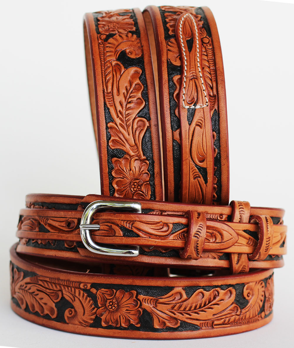 Western RANGER Tooled Leather BELT Hand Carved Floral 26Ranger11 | eBay