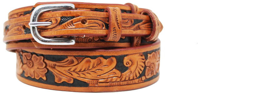 western ranger tooled leather belt hand carved floral tooled leather belt designs