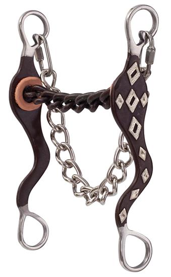 Rodeo Roping Engraved Antique Brown Chain Mouth W Rubber Washers Horse Bit 35213 Rodeo Roping Engraved Antique Brown Chain Mouth W Rubber Washers Horse Bit 35213