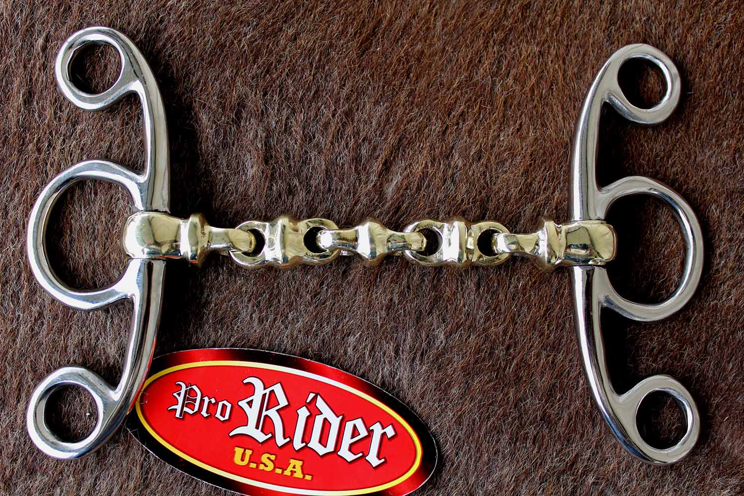 Waterford Pelham Horse Bit With Lozenge Fat Chain Jointed Oval Link Snaffle Chain Silver Polish (5.5 Inch