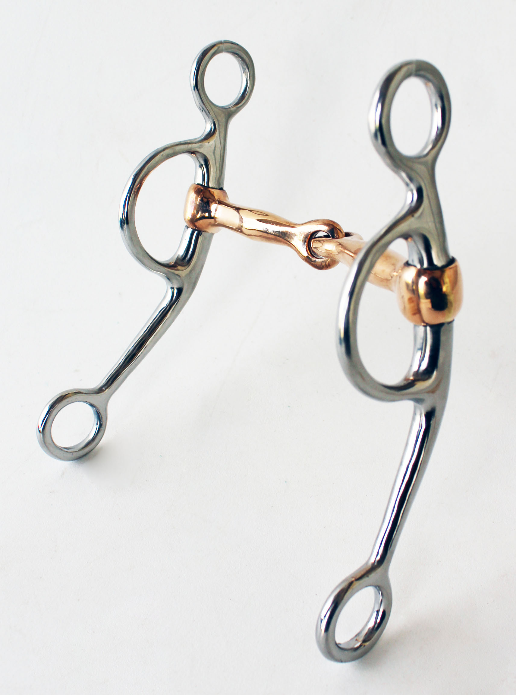 Equine Tom Thumb Double Rein 5" Copper Mouth 7" Cheek Training Horse