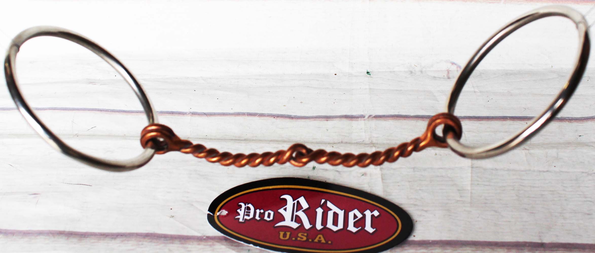'ProRider SS 3" Loose Ring with Twisted Copper Wire Snaffle Horse Bit