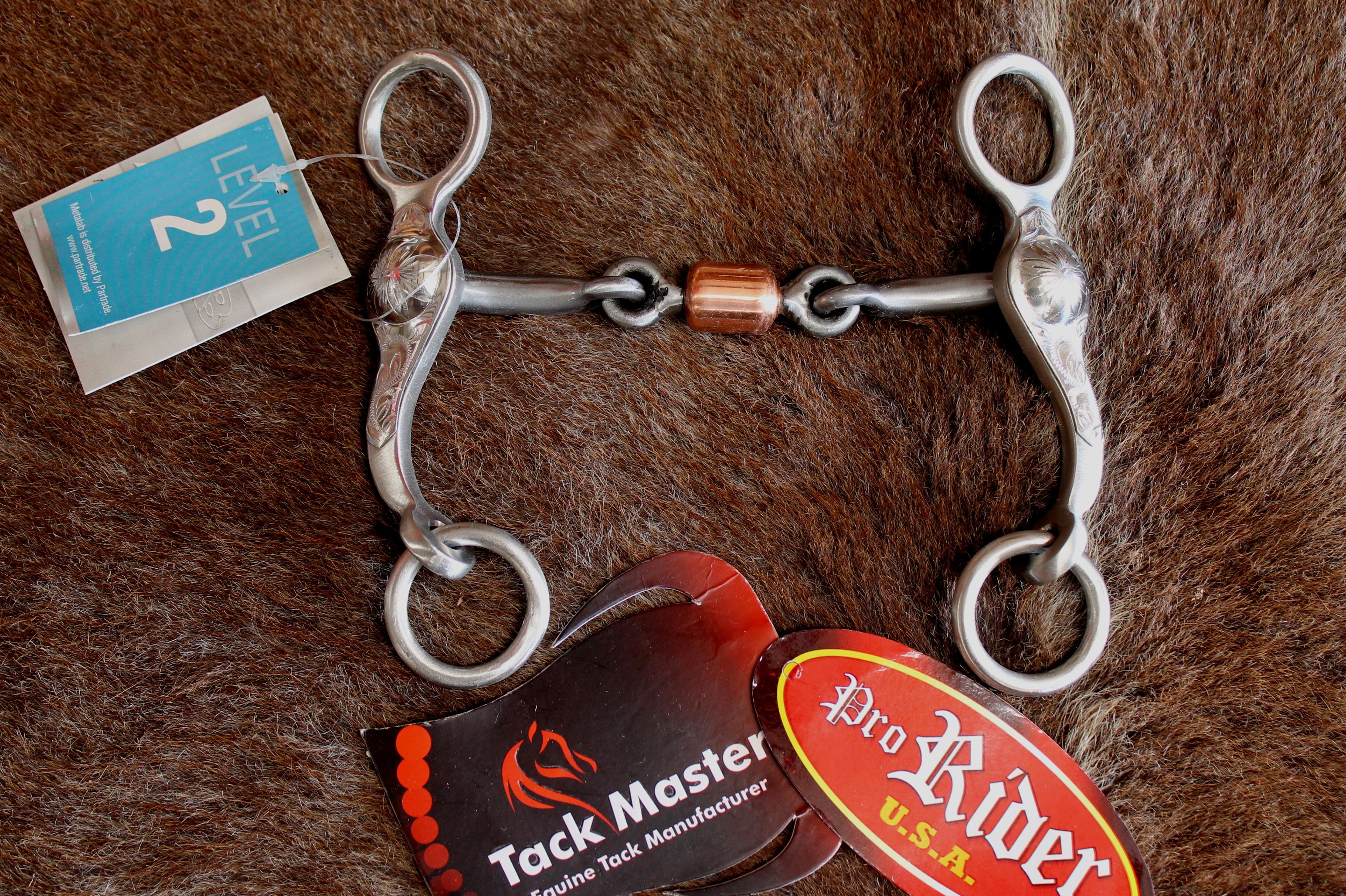 Dog Bone Snaffle Copper center roller Horse Bit Tack 3549 635778608419