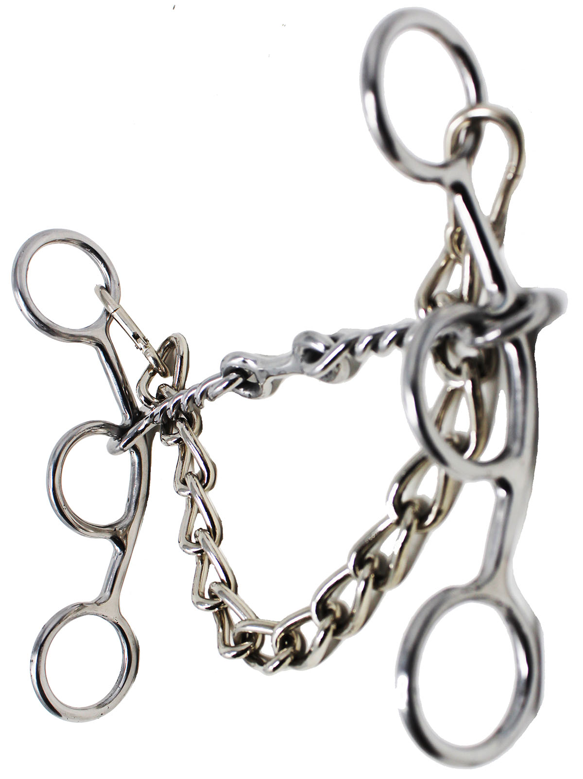 Professional Equine 3 Piece Twisted Wire Bit Dog Bone Snaffle Horse Bit