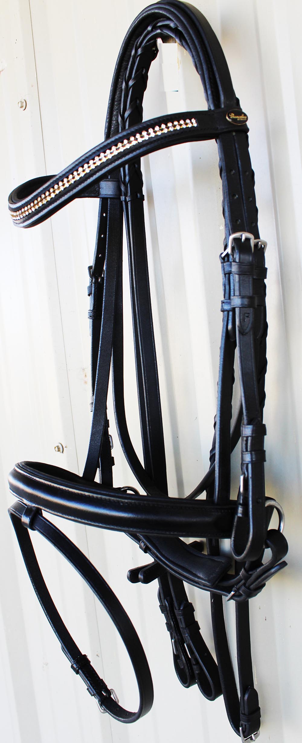 Horse English Padded Leather Show Bridle Crystal Bling 803MT07F eBay