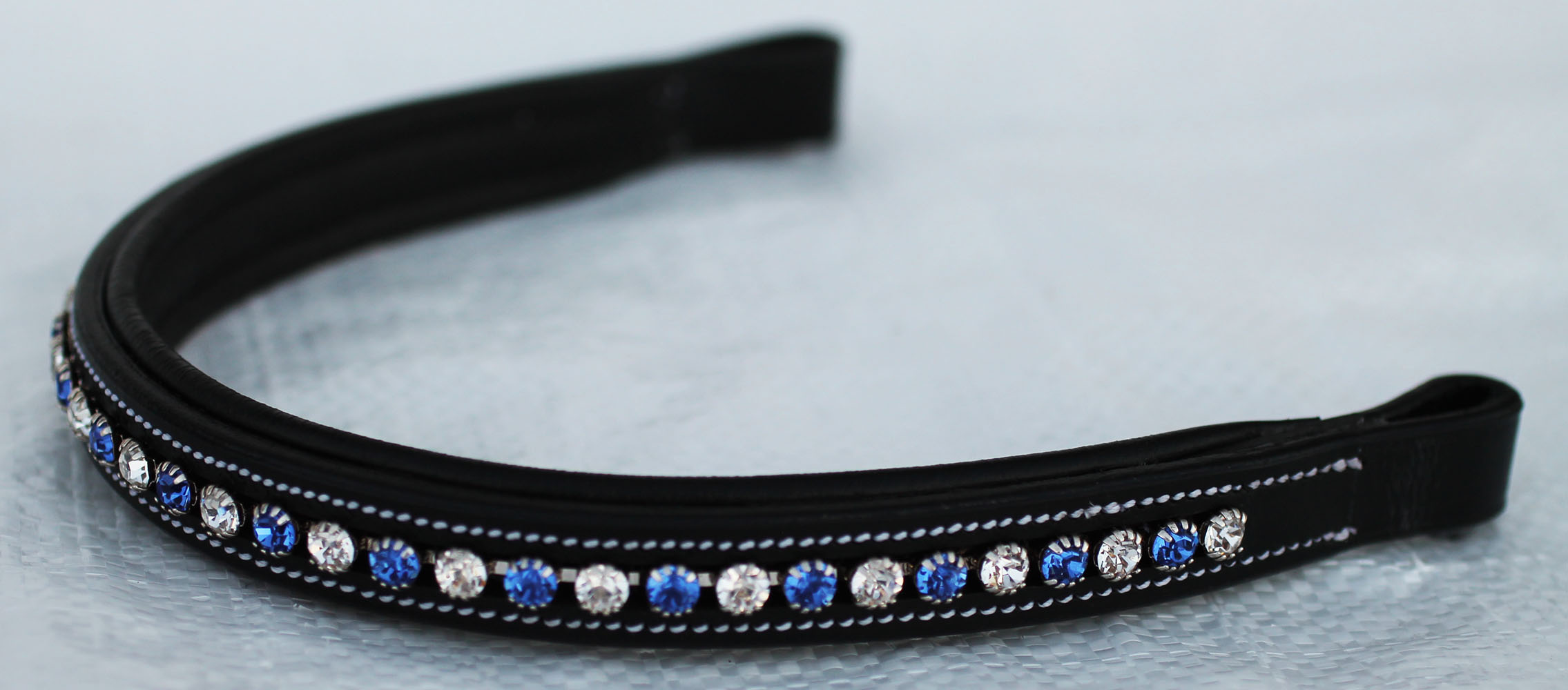 Equestrian Horse English Dressage Leather Bridle BROWBAND Black Bling