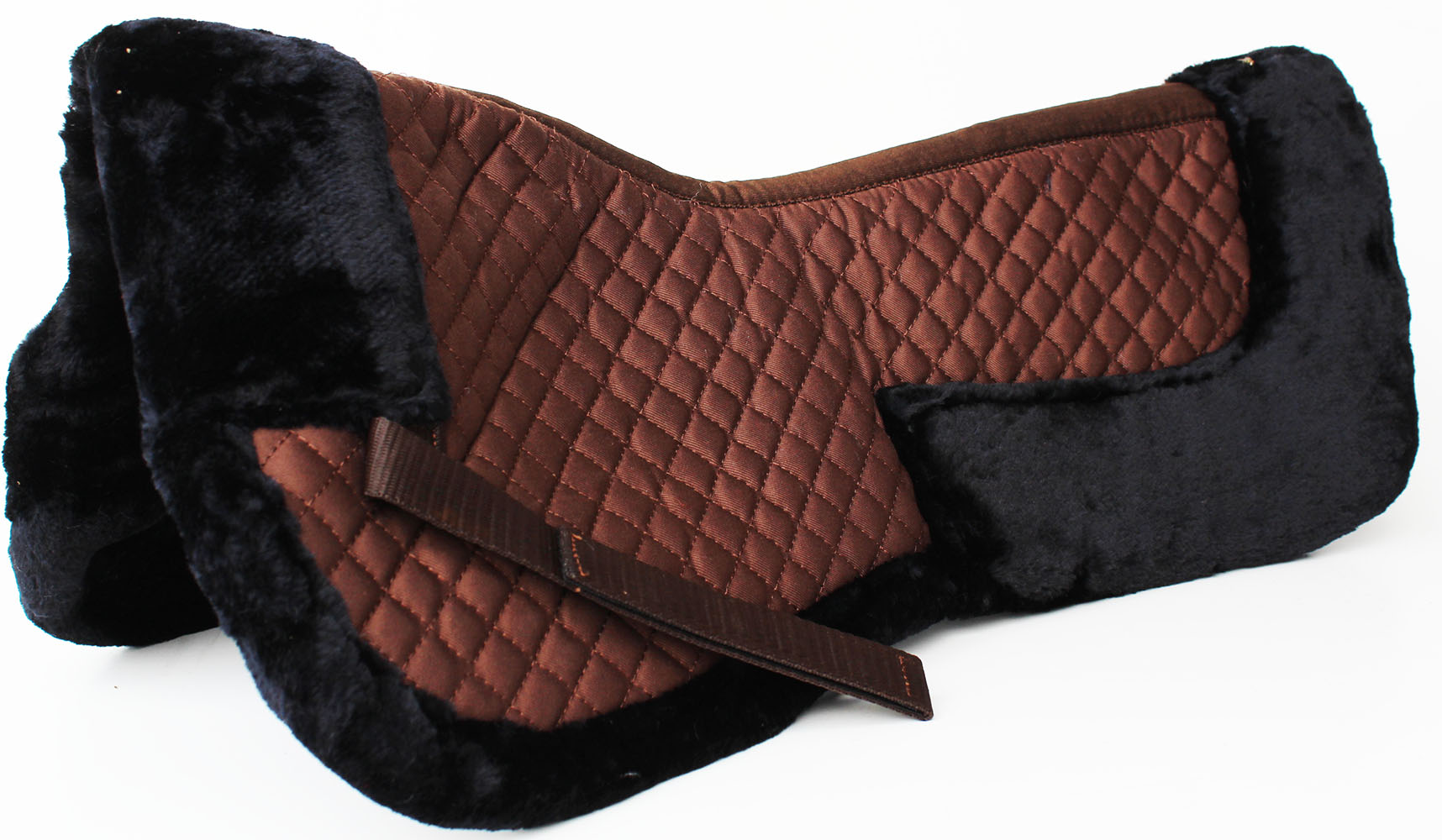 Horse English Western SADDLE Faux Fur Half Pad Black 12216 eBay
