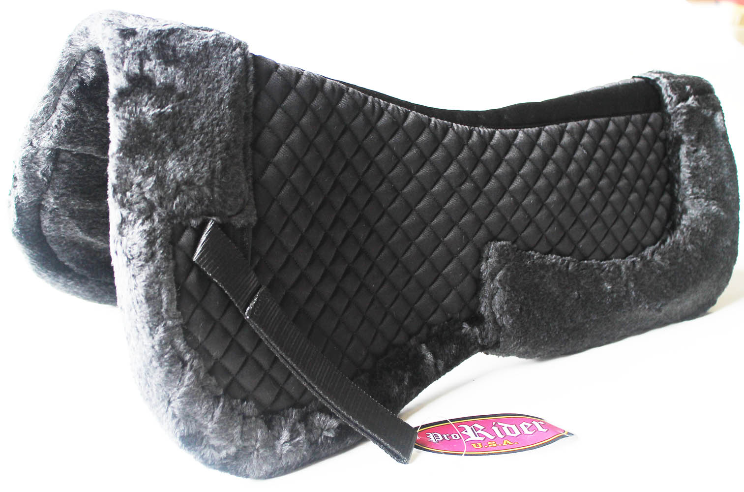 Horse English Western SADDLE Faux Fur Half Pad Black 12216 eBay