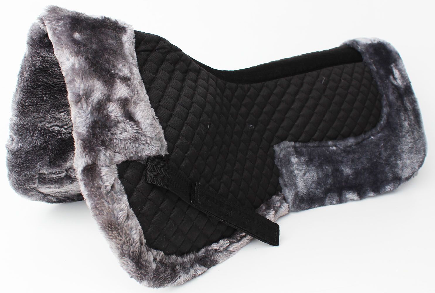 Horse English Quilted SADDLE Half Pad Correction Wither Relief Fur