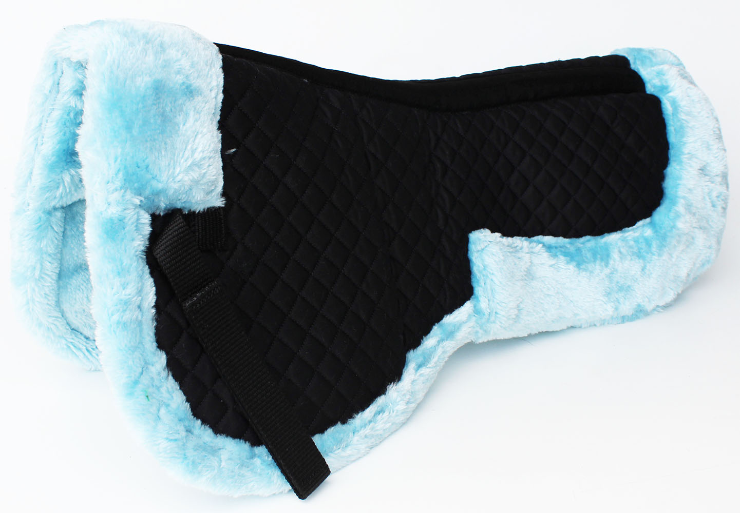 CHALLENGER Horse English Quilted Half Saddle Pad Correction Wither Relief Fur Blue 12218BL