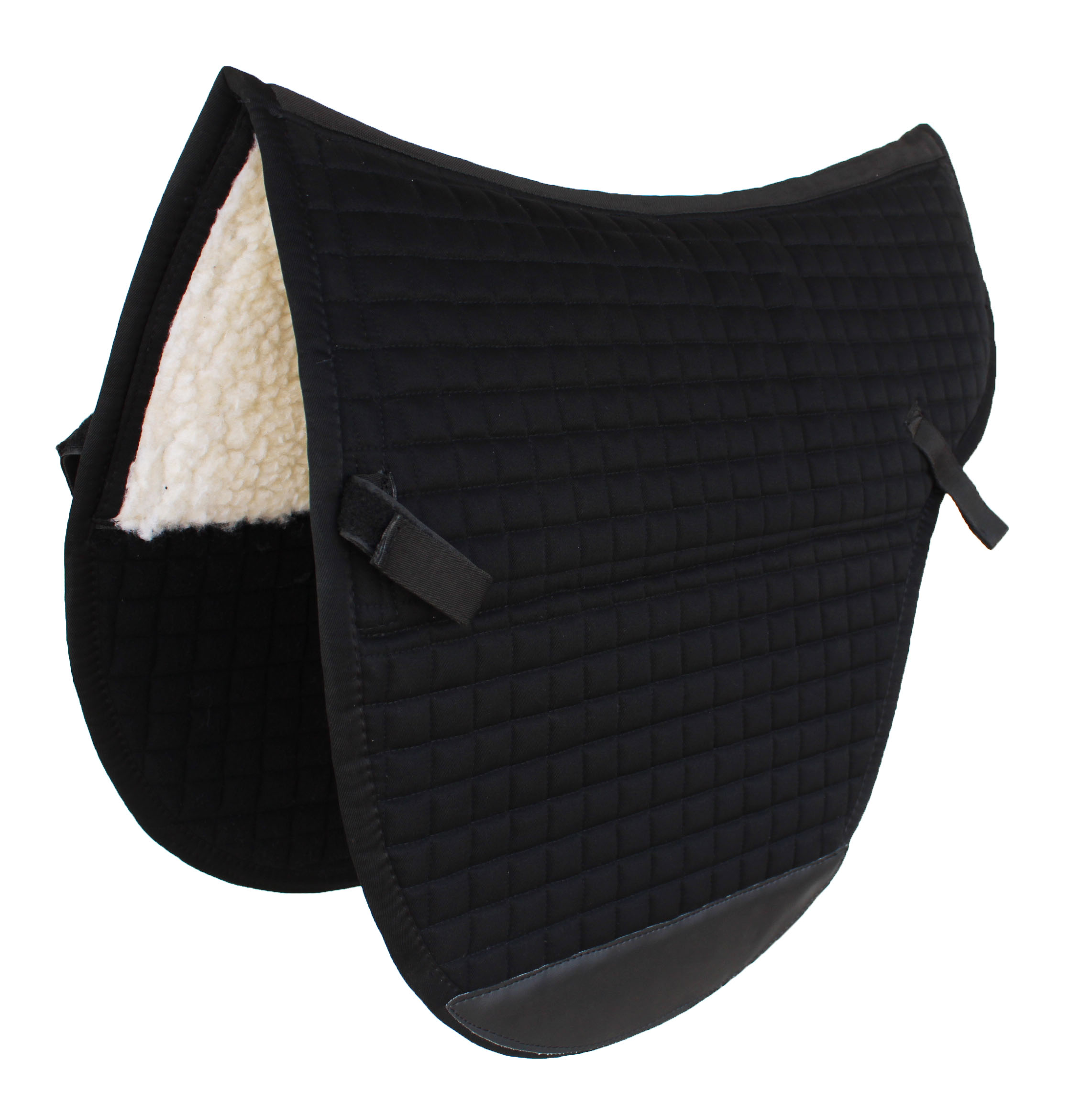 Horse English Western Endurance Contoured Cotton Fur SADDLE Pad Black