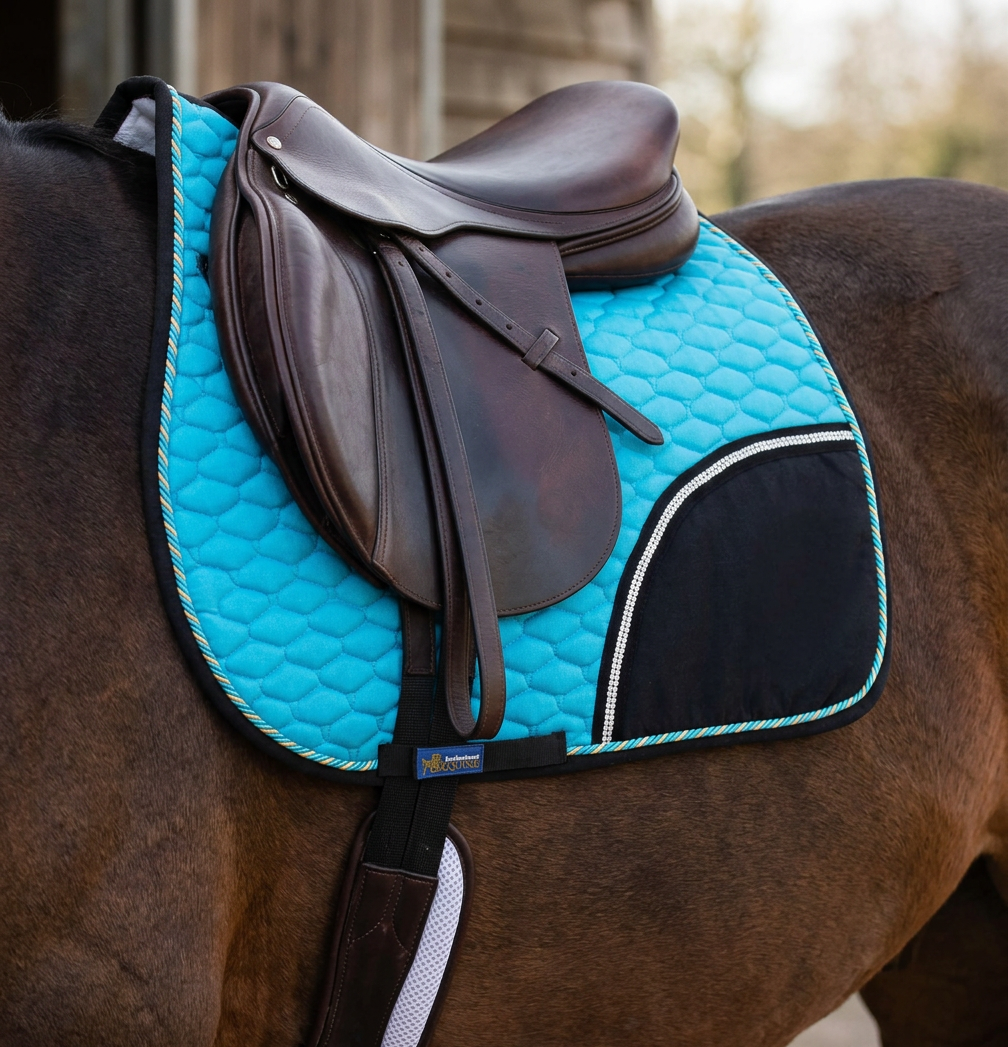 Tough1 EquiRoyal Square Quilted Cotton Comfort English Saddle Pad, 24