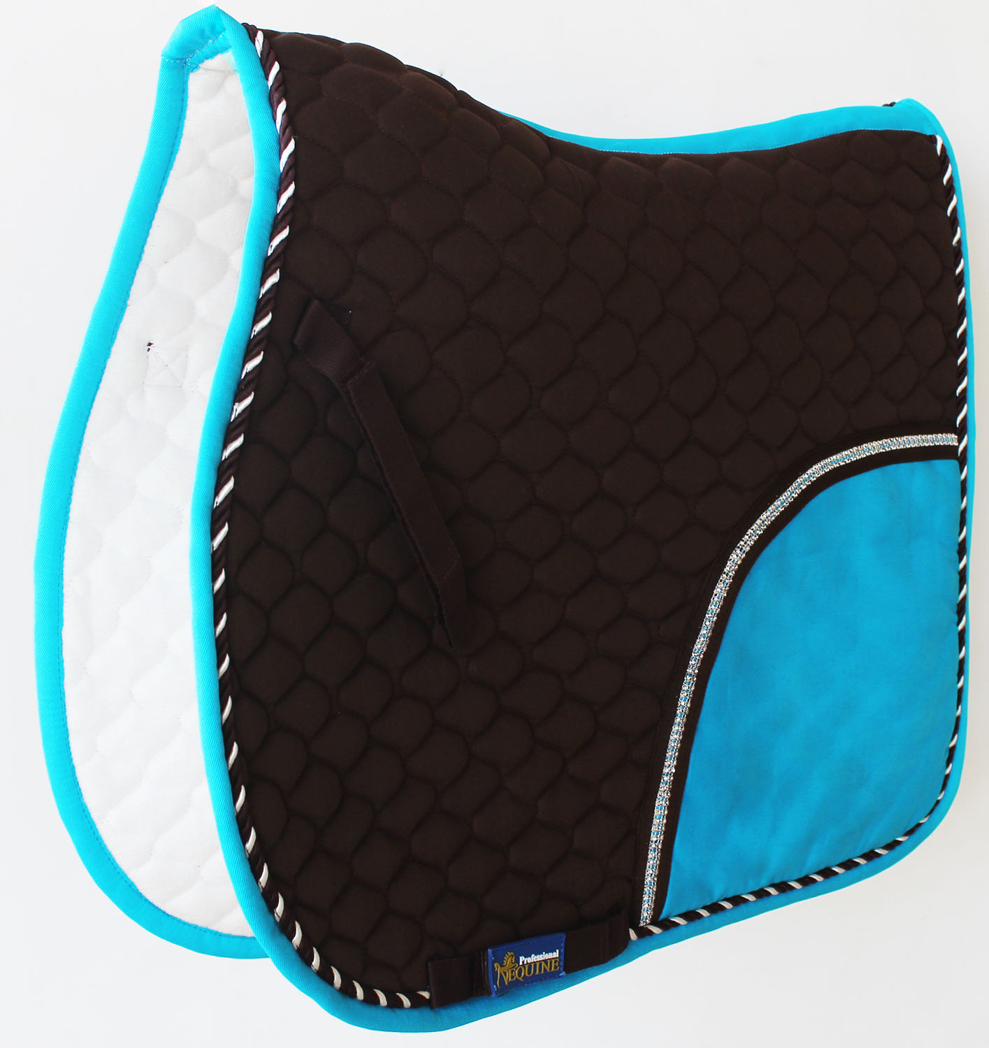Horse Quilted ENGLISH SADDLE PAD Trail Pleasure Riding Brown Turquoise 72F07 Horse Quilted ENGLISH SADDLE PAD Trail Pleasure Riding Brown Turquoise 72F07
