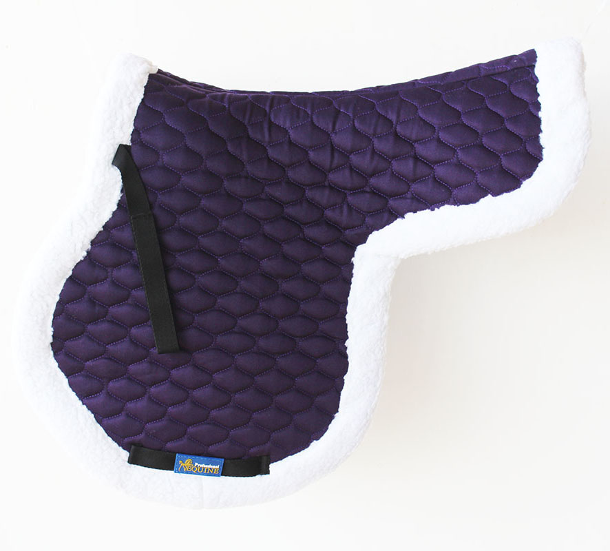 Horse Cotton All Purpose Quilted ENGLISH SADDLE PAD Contoured FUR