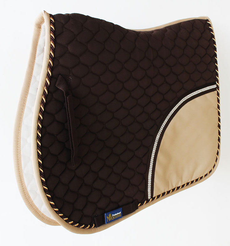 Horse Cotton All purpose Show Quilted ENGLISH SADDLE PAD Trail Brown Tan 72F32 Horse Cotton All purpose Show Quilted ENGLISH SADDLE PAD Trail Brown Tan 72F32