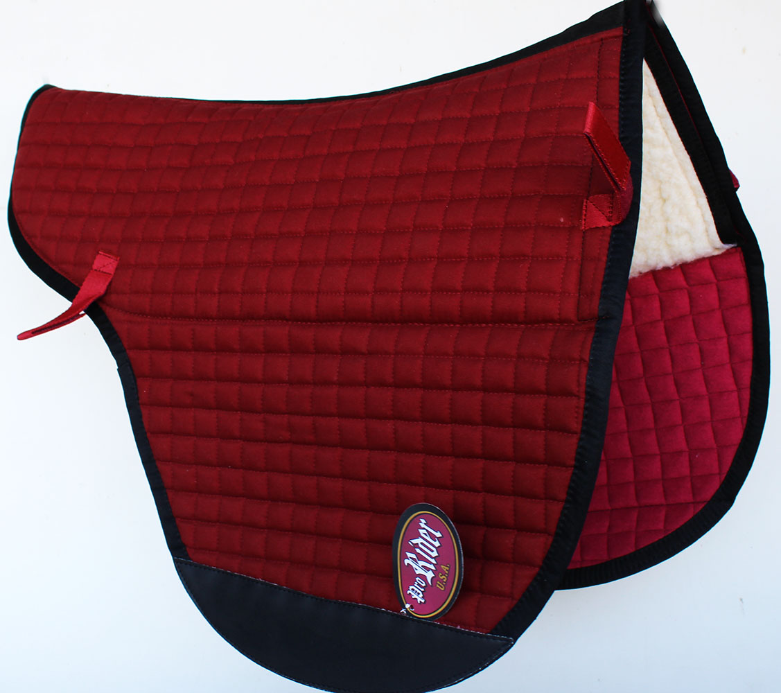 Horse Quilted Endurance English Treeless Gel Fleece Equine Saddle Pad