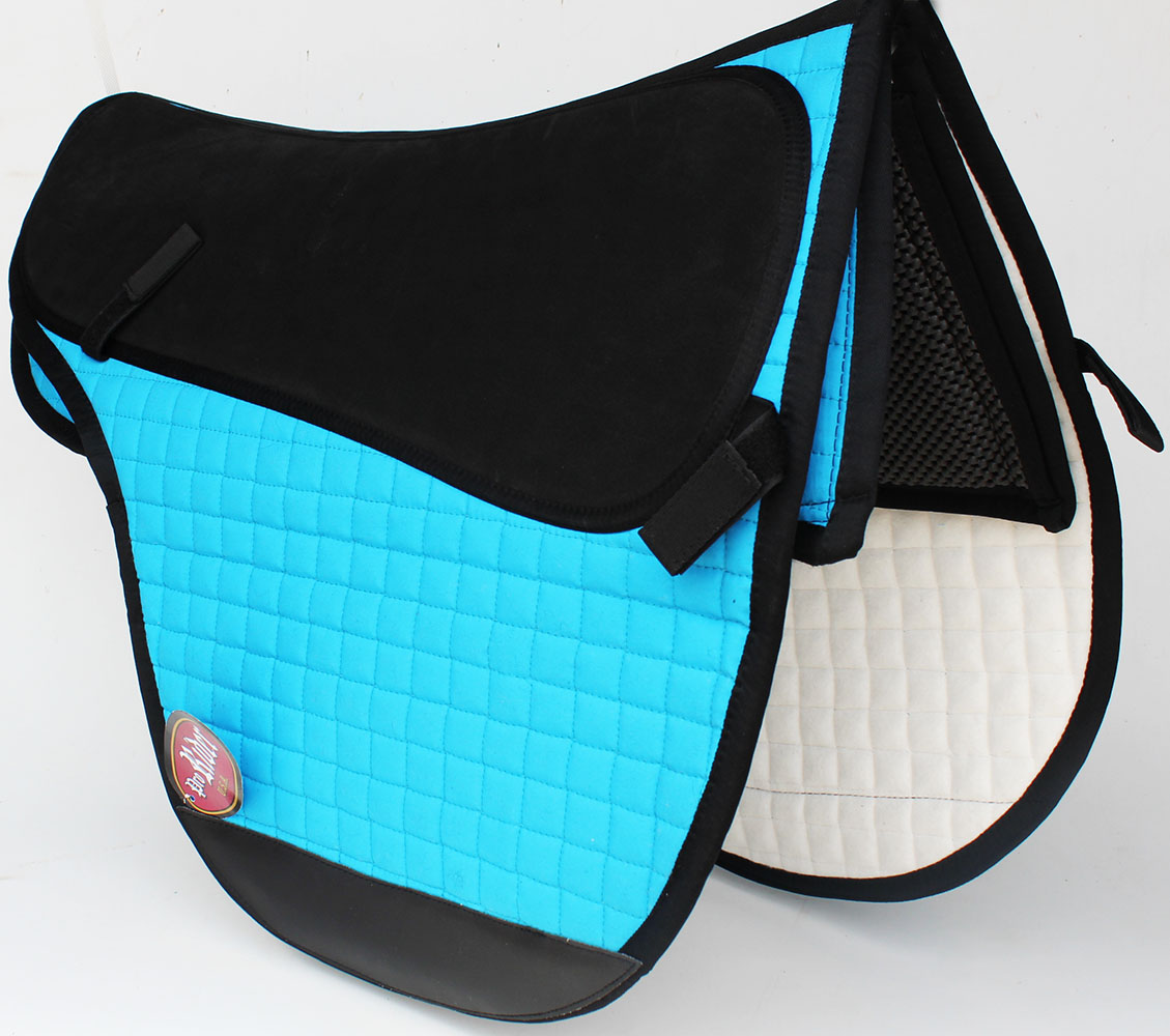 Horse English Treeless Endurance Gel Quilted Turquoise Equine Saddle Pad 6404TR Horse English Treeless Endurance Gel Quilted Turquoise Equine Saddle Pad 6404TR