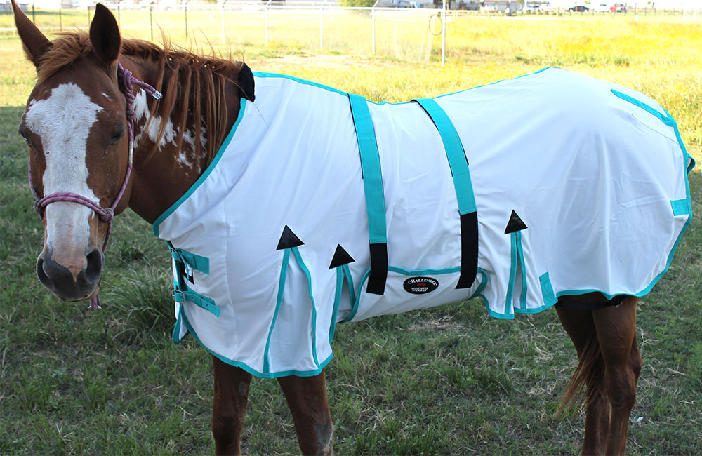 81" Horse Fly Sheet Summer Spring Airflow Mesh UV Belly Band White