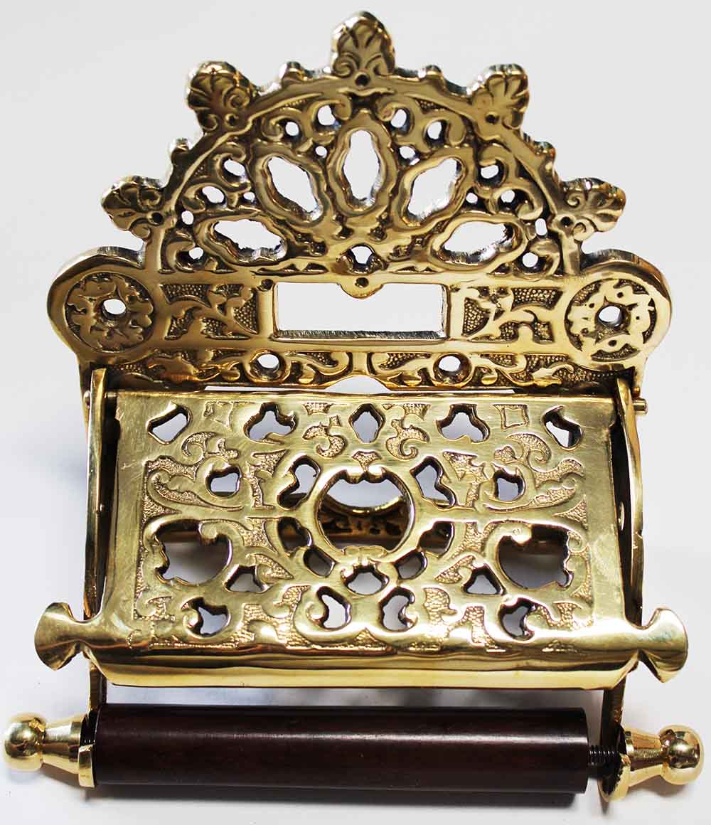 Home Decor Toilet Paper Holder Antique Solid Brass Victorian Tissue