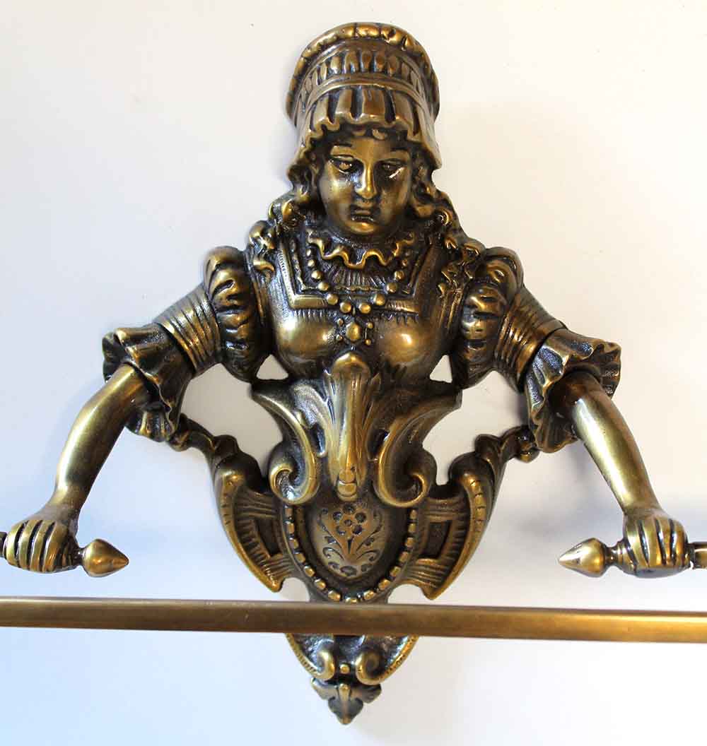 Home Decor Victorian Maiden Lady Towel Bar Hanger Rack Solid Brass