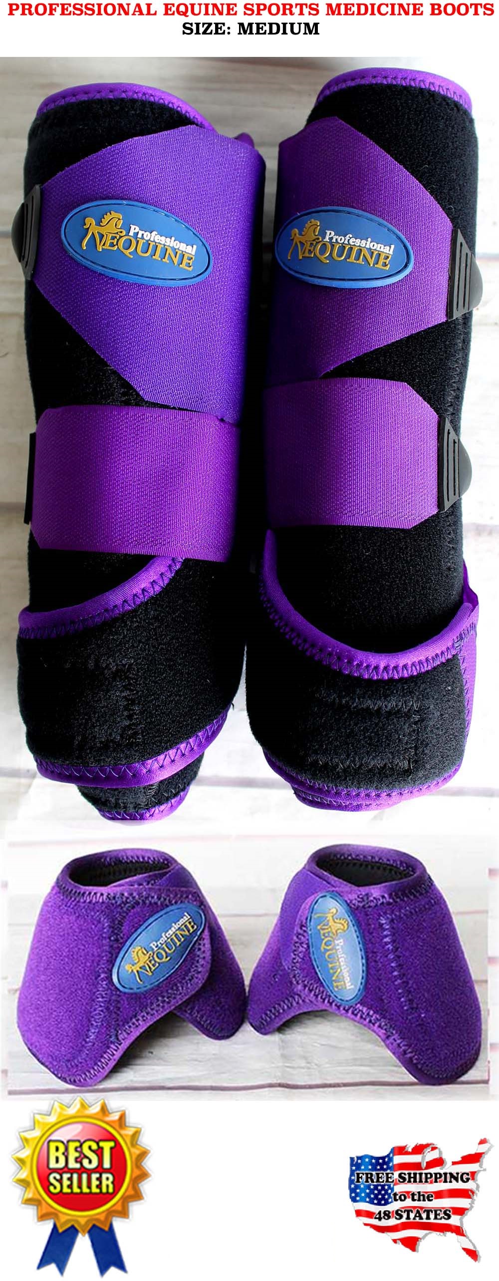 Horse Medium Professional Equine Sports Medicine Splint Boots Bell
