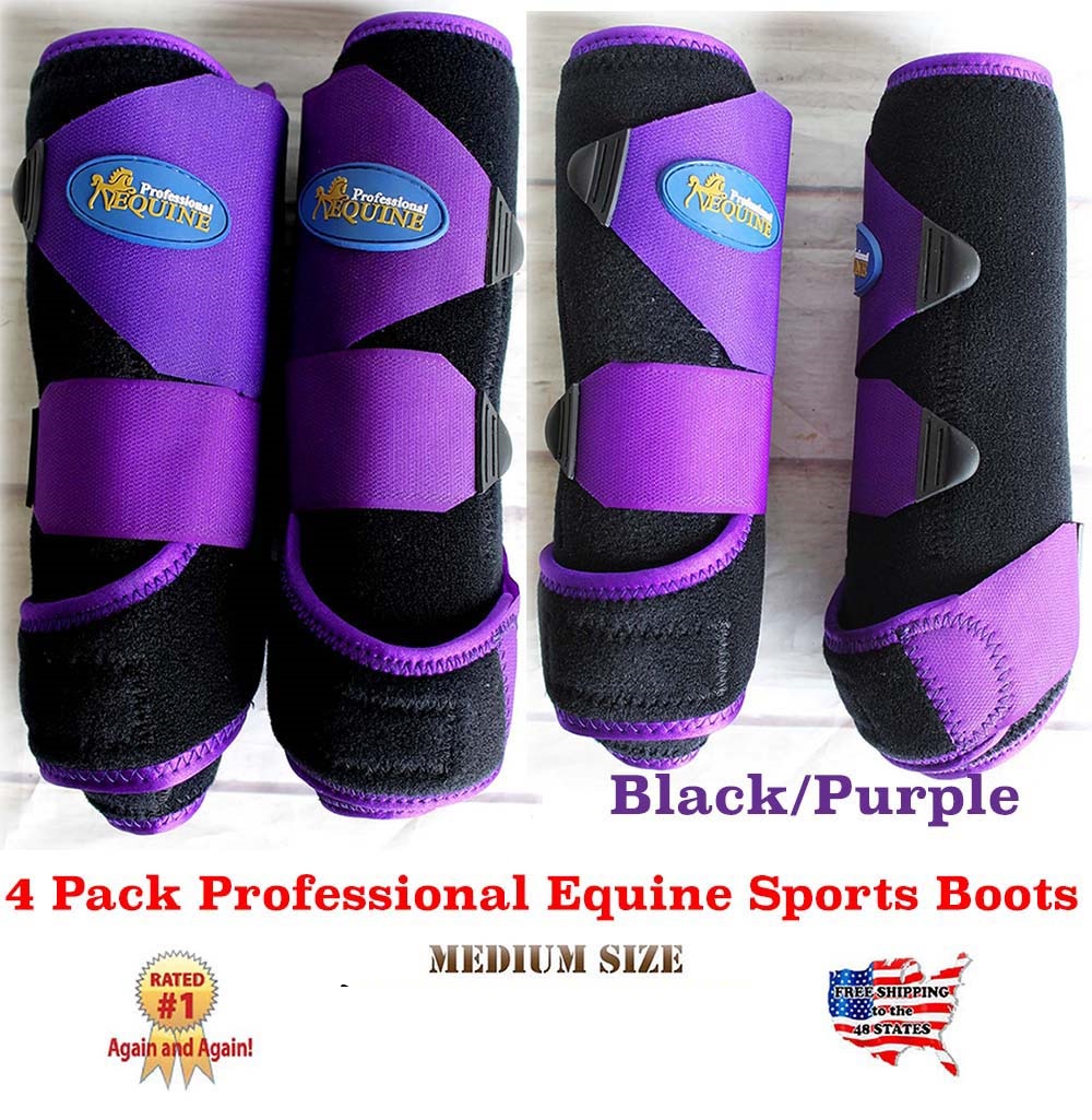Horse Medium Professional Splint Equine Sports Medicine Boots Black