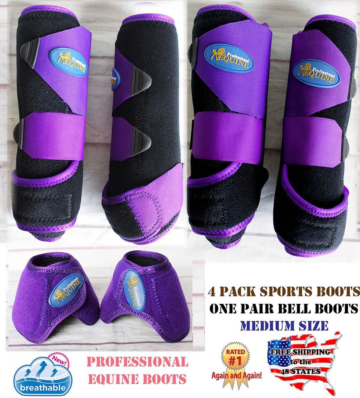 Horse Medium Professional Equine Splint Sports Medicine Boots Bell