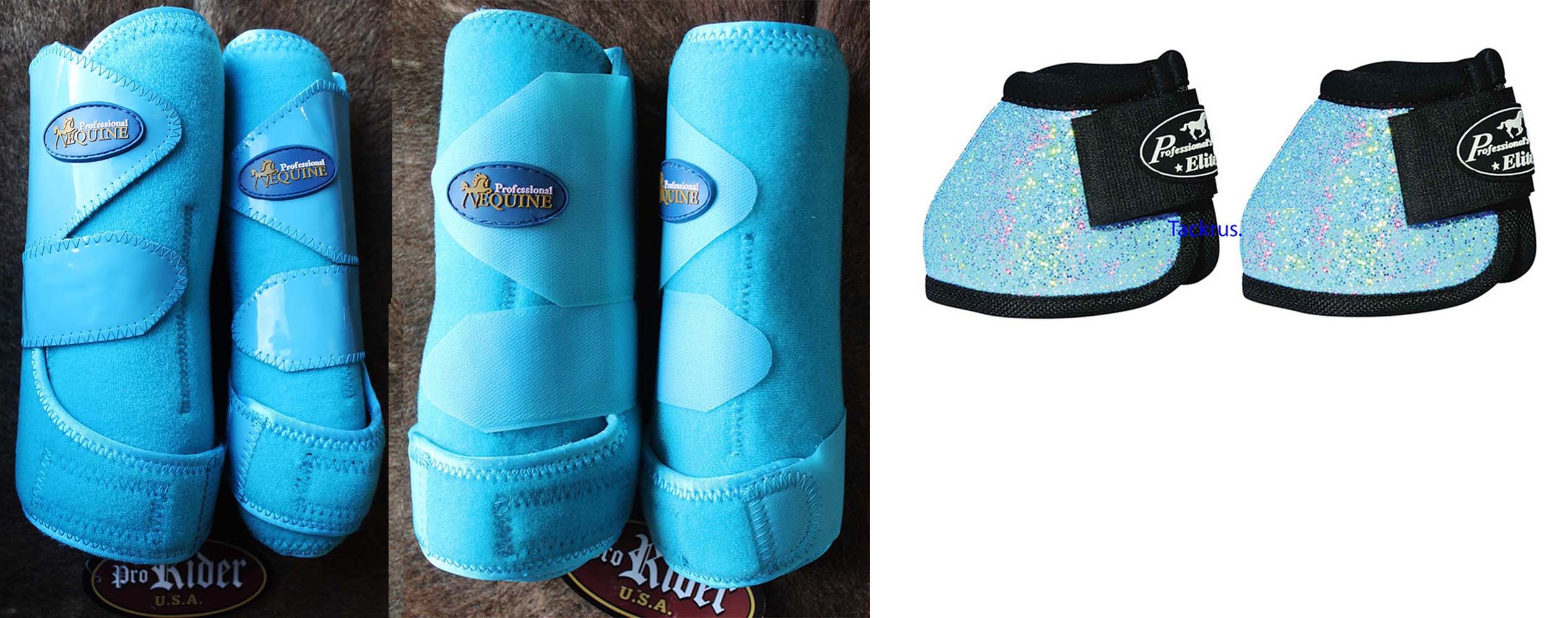 Horse Professional Sport Medicine Splint Boots 4 Pack Bells Turquoise M