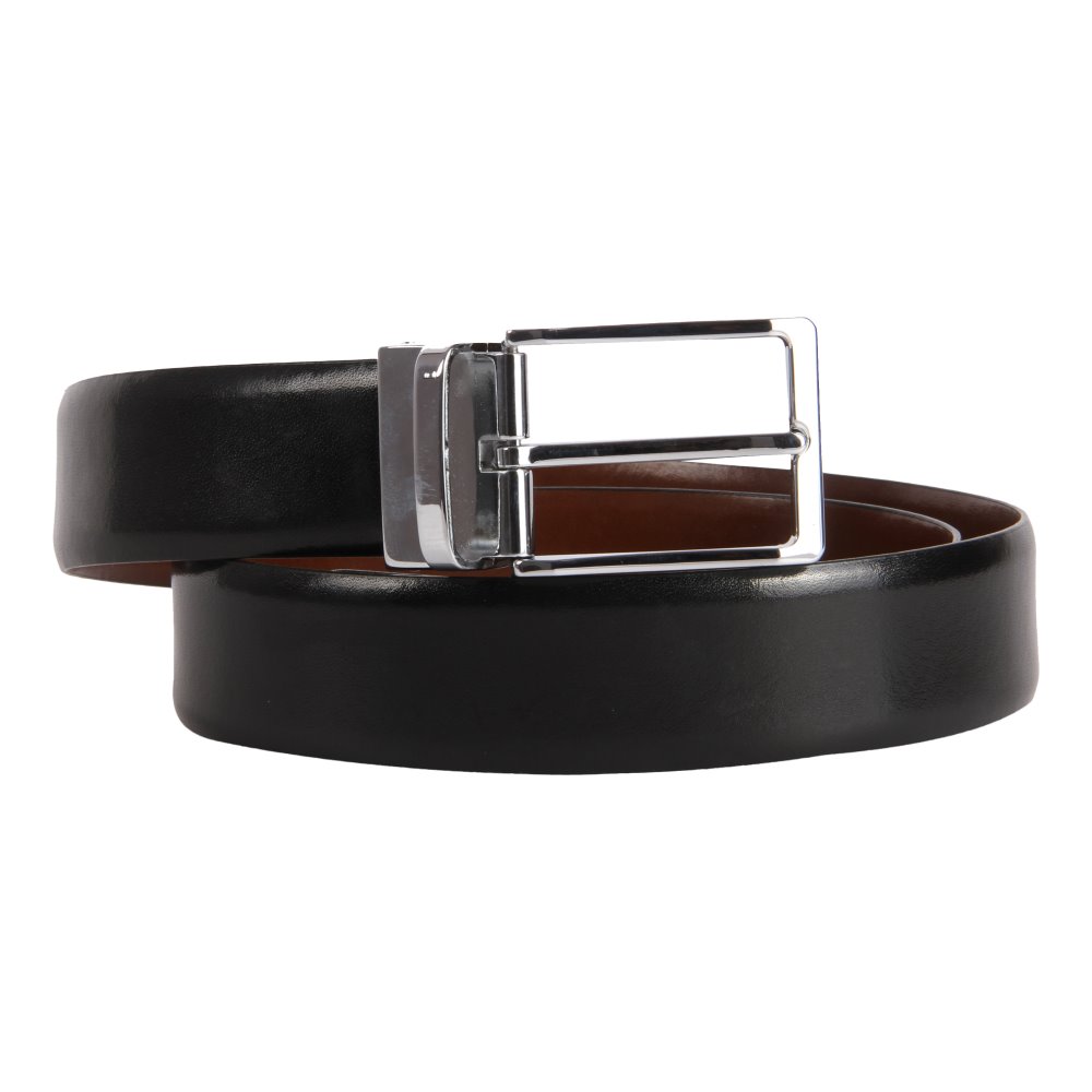 Affilare Men/'s Genuine Italian Leather Dress Belt Black Brown Reversible 12RB562