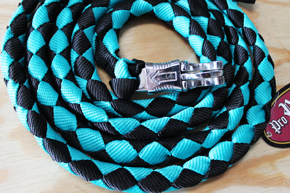 10 ft Horse Halter Lead Rope Heavy Duty 3/4" Diameter Panic Snap Teal