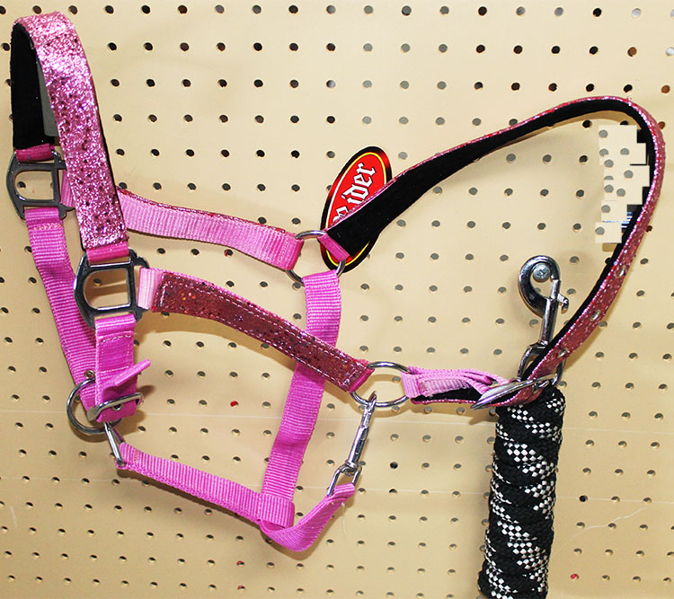 Horse Nylon HALTER Lead Rope Bling Tack Noseband Pink 60610 eBay