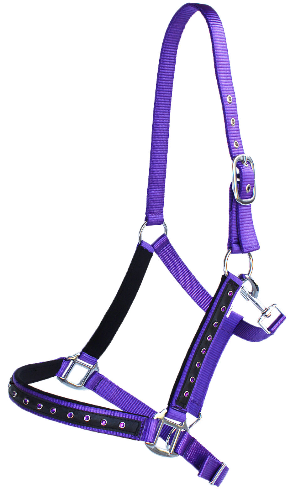 Nylon Horse Tack Nylon Padded Halter Yellow Rhinestones w// Lead Rope 606162