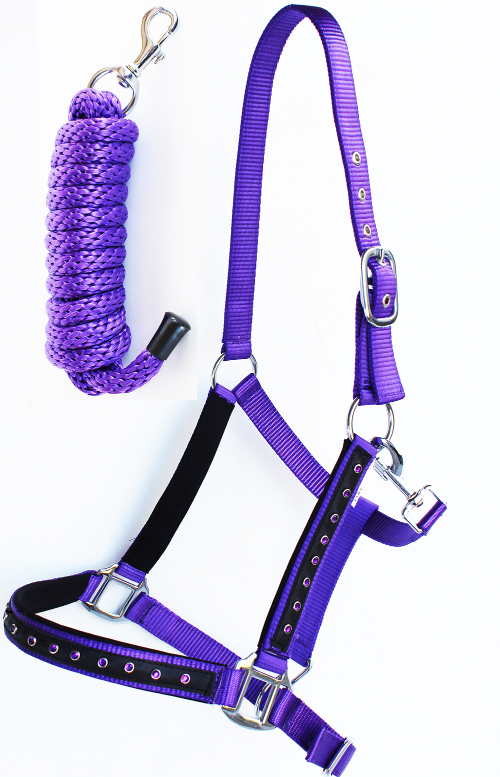 Nylon Horse Halter Hardware Padded Lead Rope Tack Rodeo Bling 606162 eBay