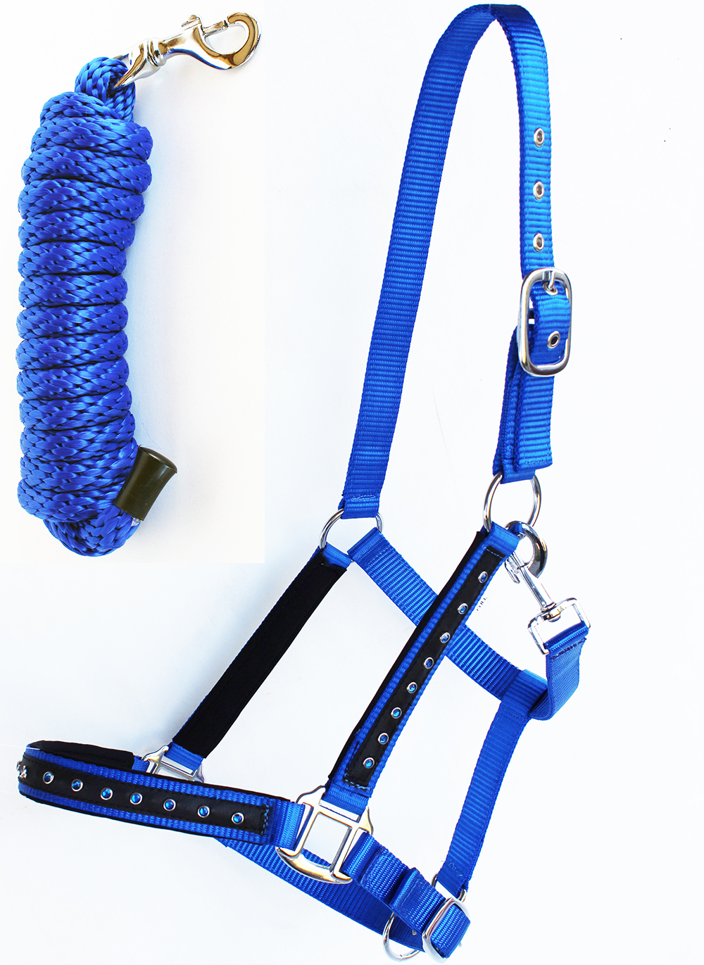 Nylon Horse Halter Hardware Padded Lead Rope Tack Rodeo Bling 606162 eBay