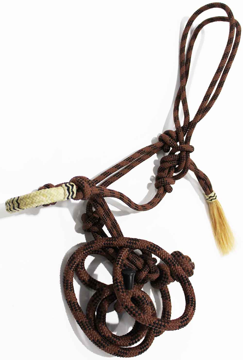 Horse Braided Nylon Rope HALTER Lead Rope Tack Noseband Rawhide Hair