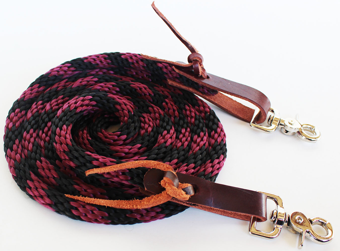 Horse Tack Roping Competition Rein Knotted Nylon 7' Braided Western Barrel 