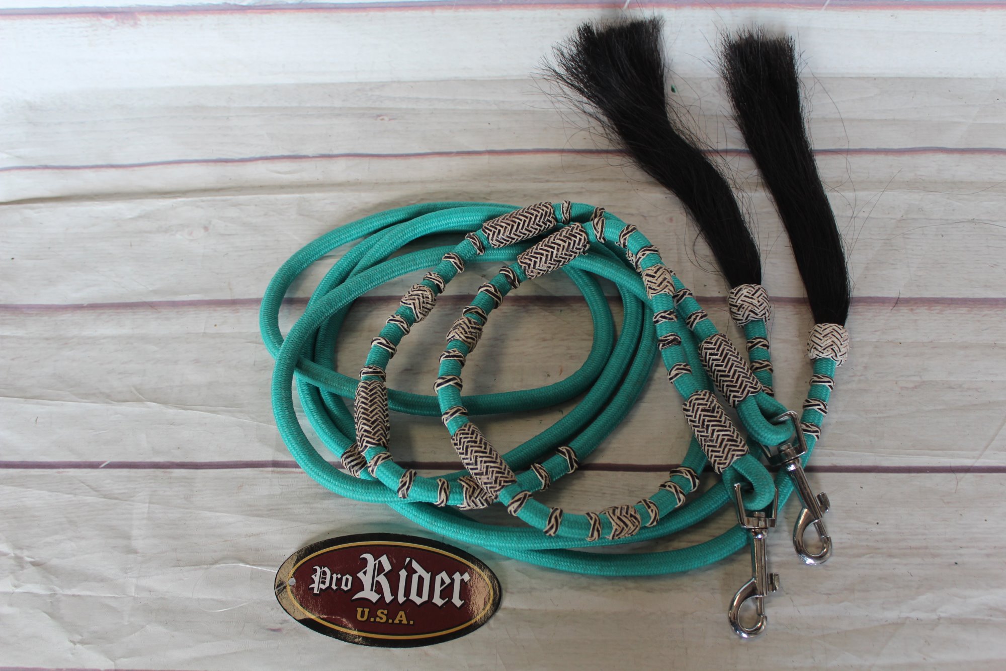 Horse Roping Western Barrel Reins Nylon Split Romel Turquoise 60796 eBay