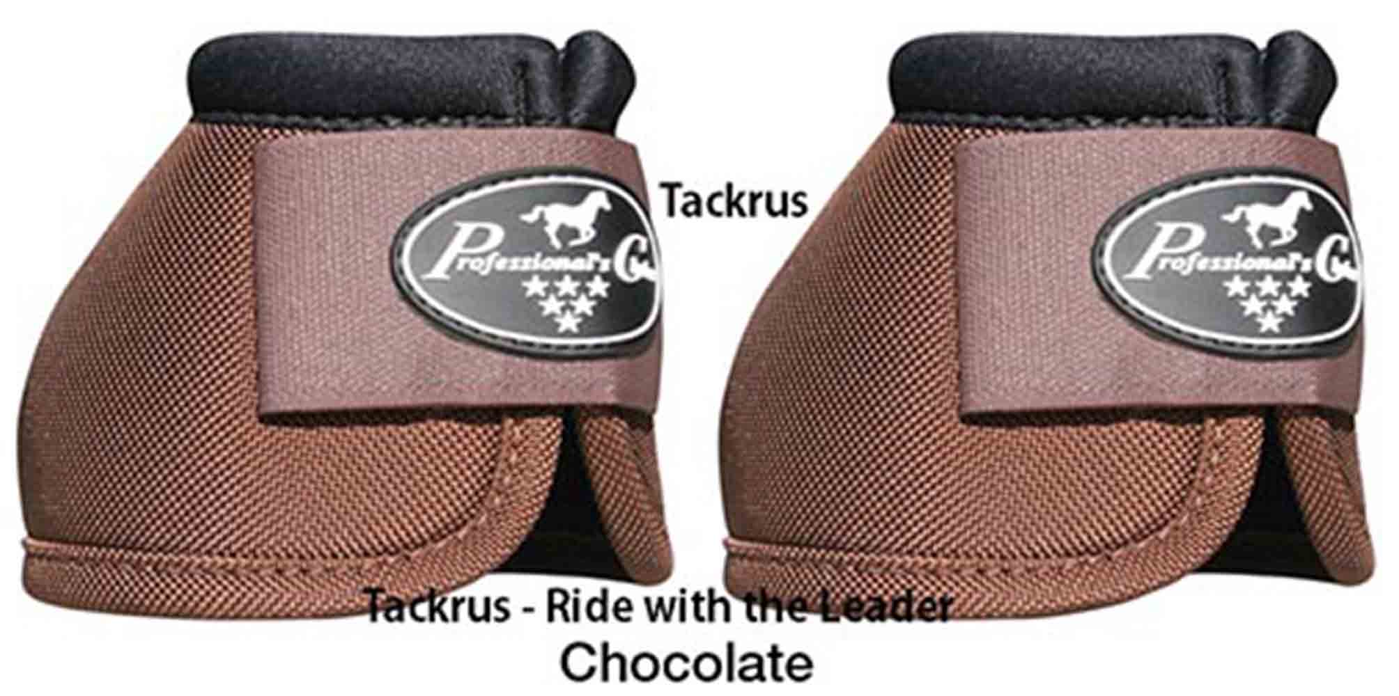 Large Professional Choice Horse Secure Fit Bell Boots Chocolate Equine