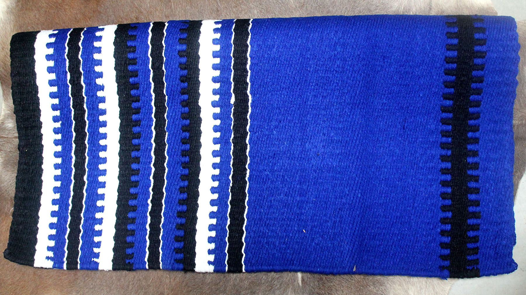 34x36 Horse Wool Western Show Trail SADDLE BLANKET Rodeo Pad Rug Blue
