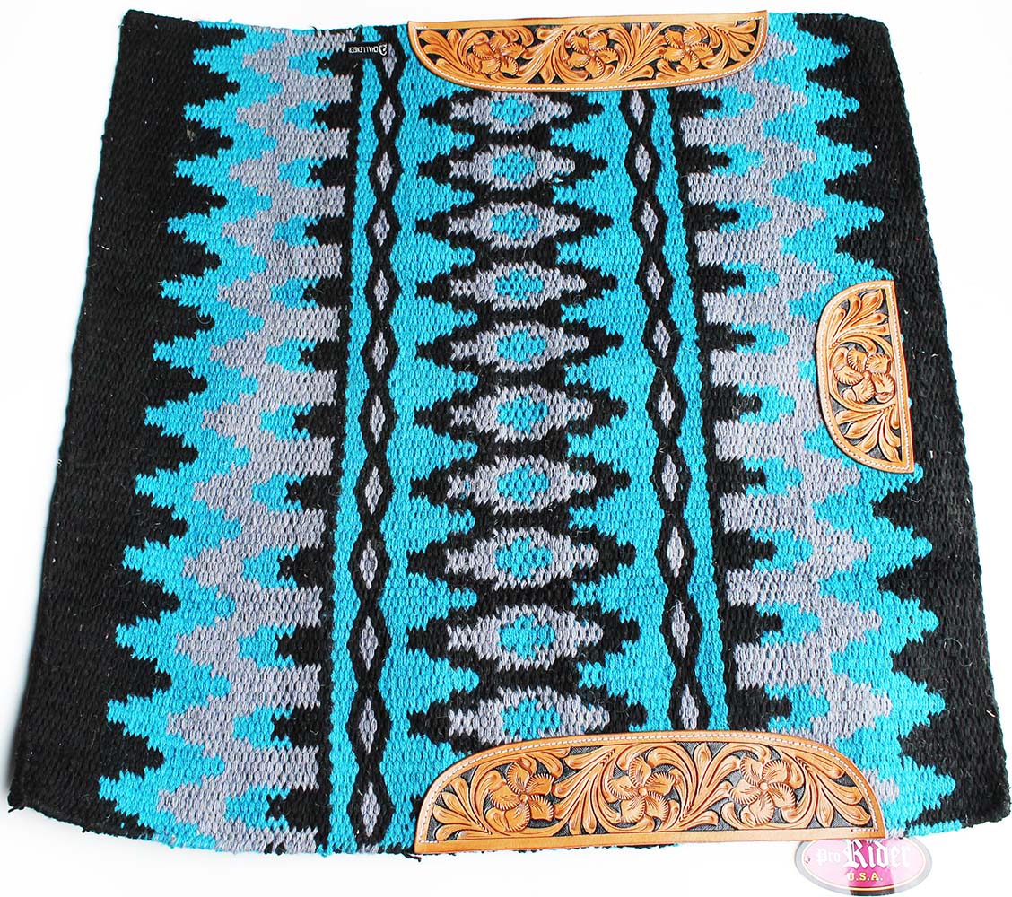 34x36 Horse Wool Western Show Trail SADDLE BLANKET Rodeo Pad Rug Black