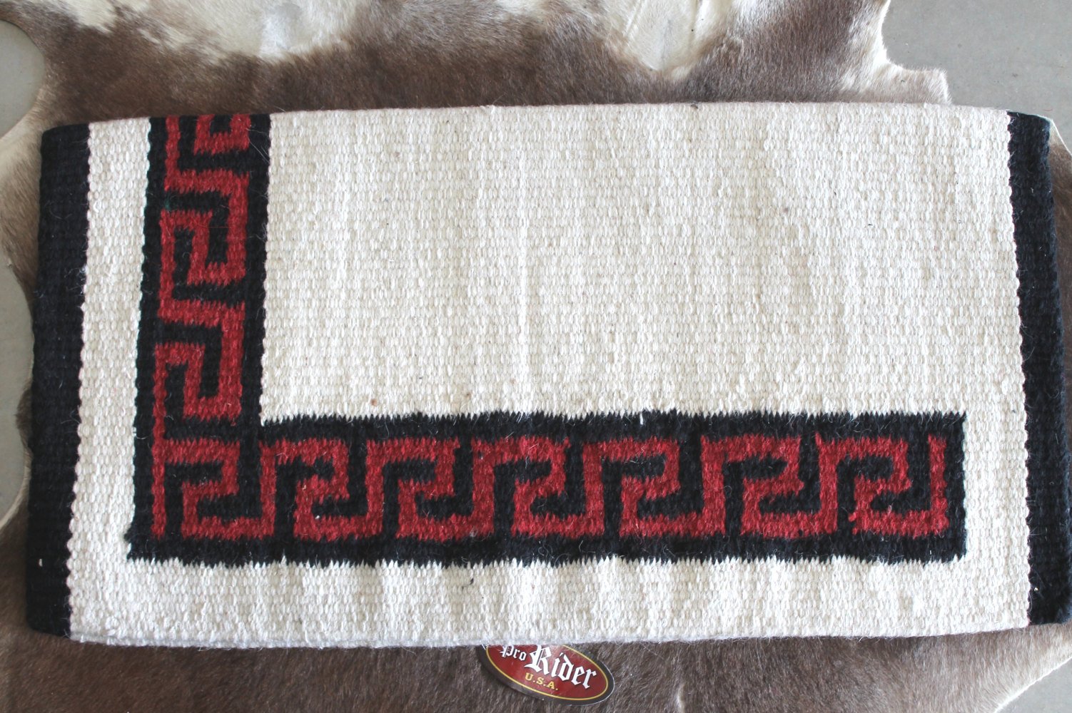 34x36 Cheval Laine Western Spectacle Randonnée Selle Couverture Rodéo Pad Rug Blanc cassé 3667